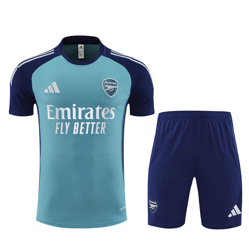 Tenue d'entraînement Arsenal cyan/bleu (maillot et short) 25/26
