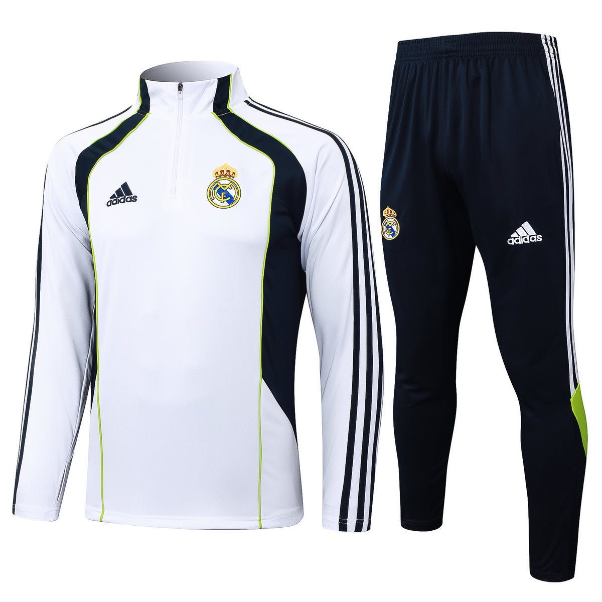 Real Madrid White/Black Tracksuit Half-Zip 25/26