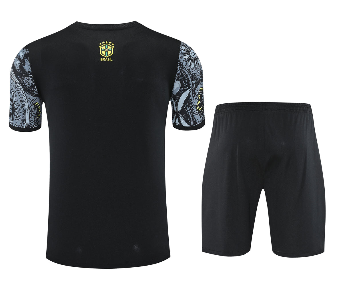 Tenue maillot + short Brésil Christ le Rédempteur Gris Entraînement 25/26