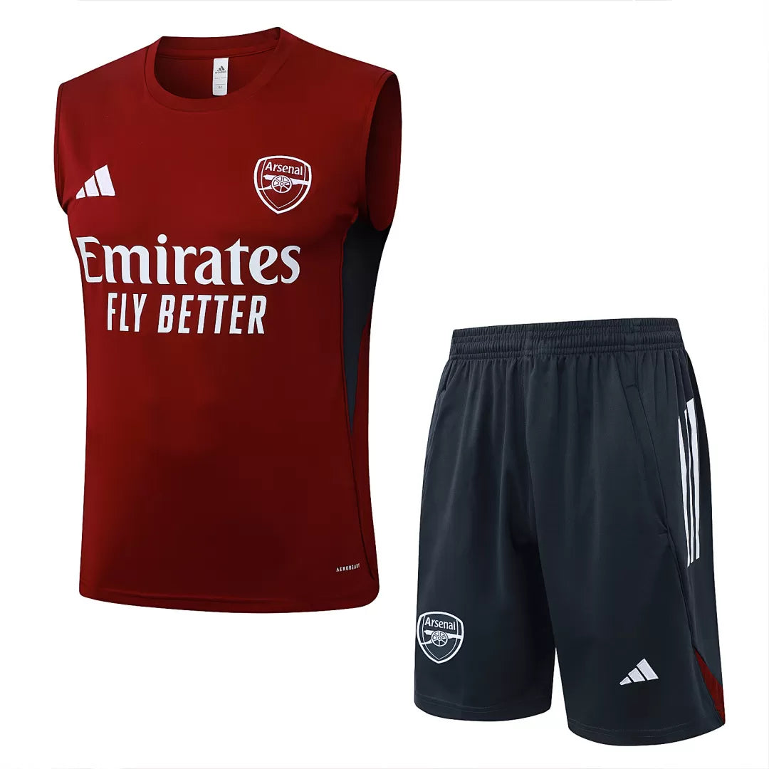 Completino Canottiera Arsenal 2025/26 Uomo Rosso | Kit Allenamento
