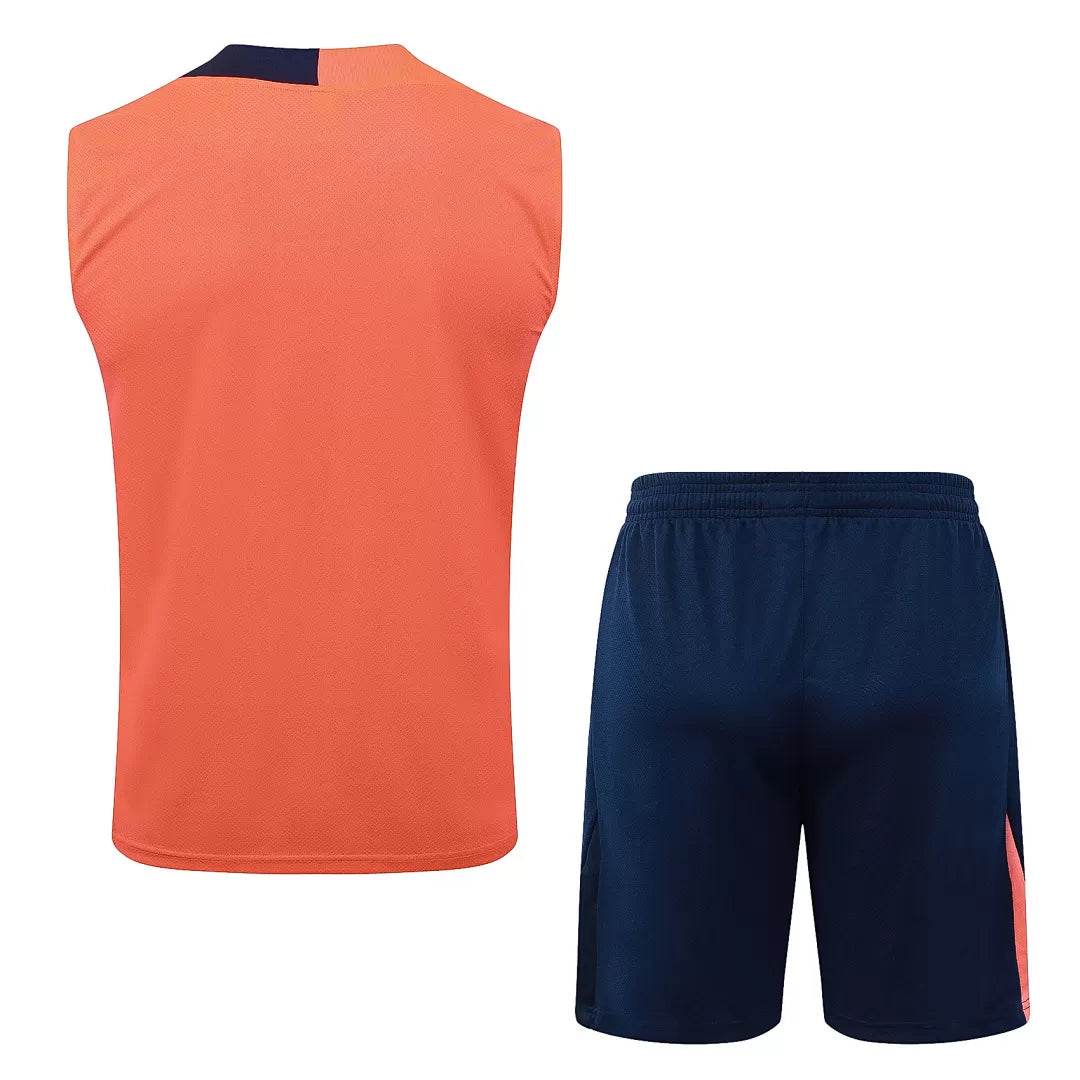 Completino Canottiera Barcelona 2025/26 Uomo Arancione | Kit Allenamento