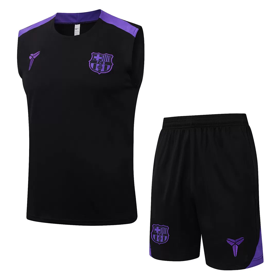 Completino Canottiera Barcelona 25/26 Uomo Nero Viola | Kit Allenamento