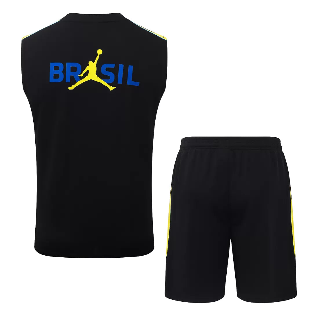 Completino Canottiera Brasile 26/27 Uomo Nero Giallo | Kit Allenamento