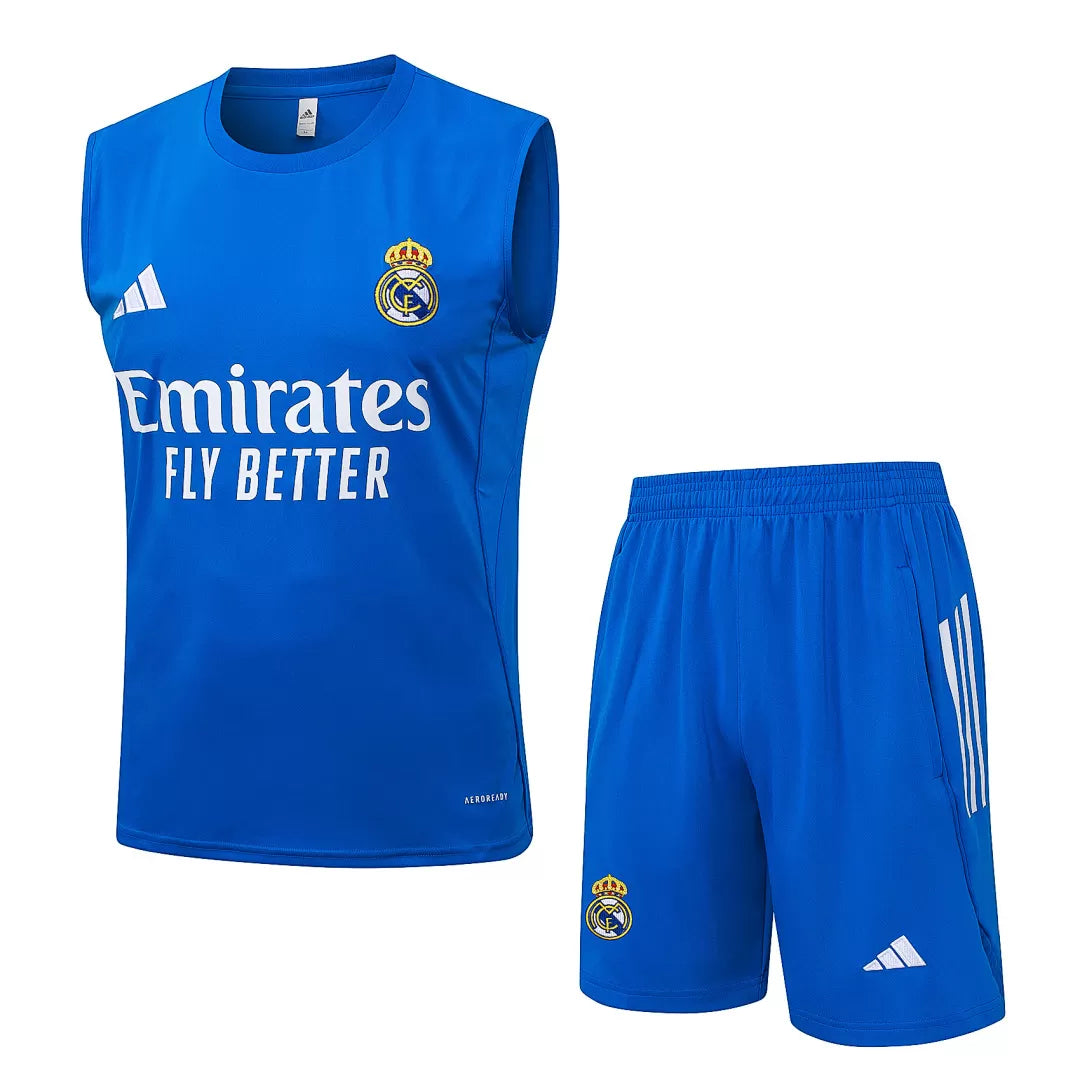 Completino Canottiera Real Madrid 25/26 Uomo Azzurro | Kit Allenamento