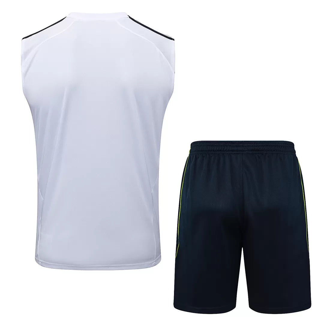 Completino Canottiera Real Madrid 25/26 Uomo Bianco | Kit Allenamento