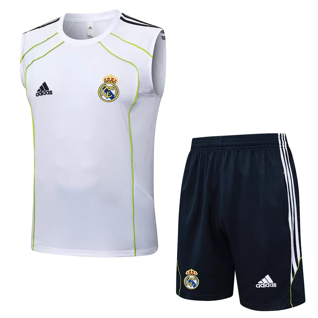 Completino Canottiera Real Madrid 25/26 Uomo Bianco | Kit Allenamento