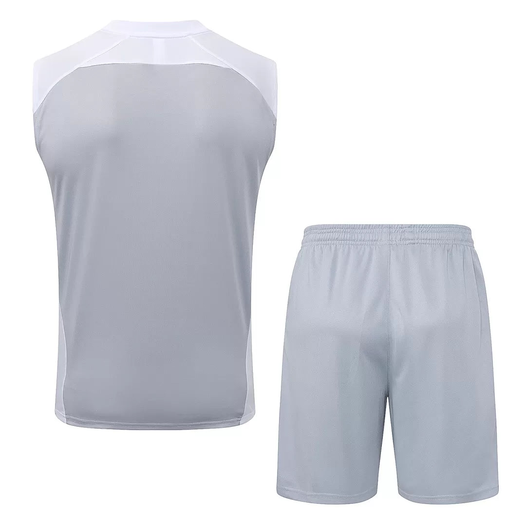 Completino Canottiera Real Madrid 25/26 Uomo Grigio | Kit Allenamento