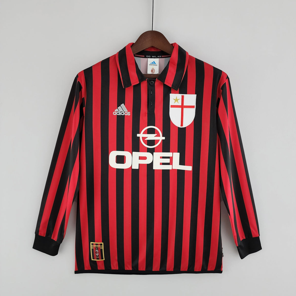 Maillot domicile du Milan AC 99/00 rétro manches longues