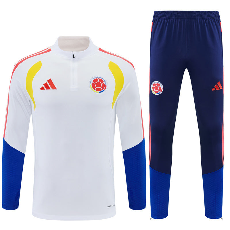 Tuta Colombia Bianco/Blu Half-Zip 2026 Uomo | Tuta da Calcio