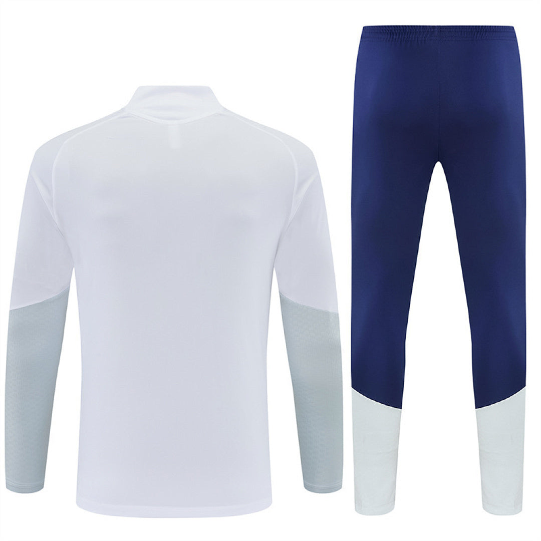 Tuta Real Madrid Bianco/Blu Half-Zip 26/27 Uomo | Tuta da Calcio
