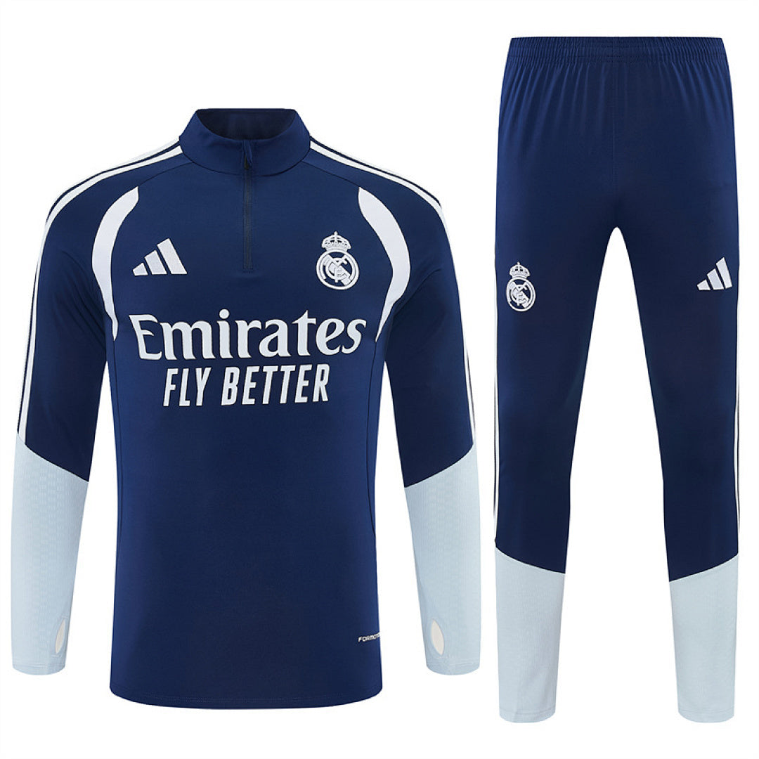 Tuta Real Madrid Blu Half-Zip 26/27 Uomo | Tuta da Calcio