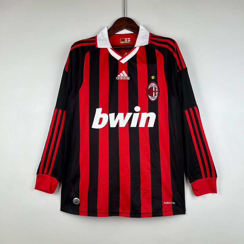 Maillot domicile du Milan AC 09/10 rétro manches longues