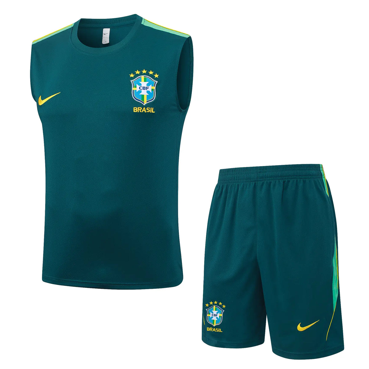 Completino Canottiera Brasile 26/27 Uomo Verde Petrolio | Kit Allenamento