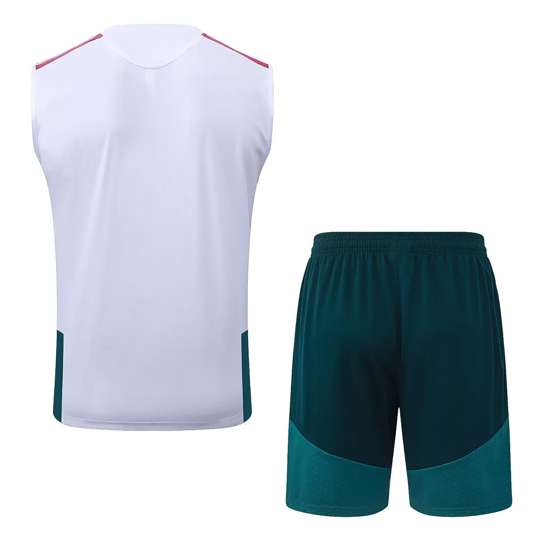 Completino Canottiera Real Madrid 26/27 Uomo Bianco e Verde | Kit Allenamento