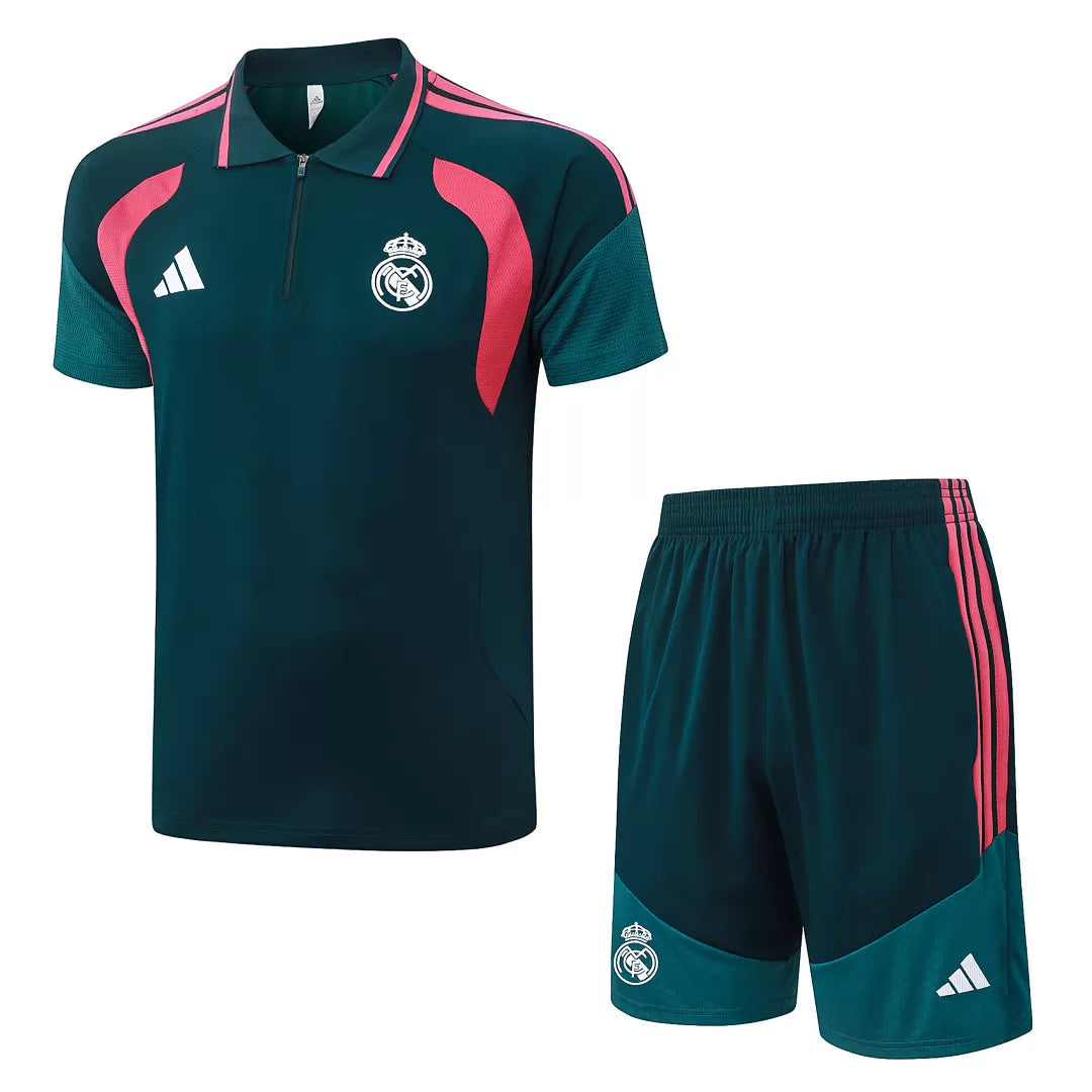 Completino Polo Real Madrid 26/27 Uomo Verde Petrolio | Kit Allenamento