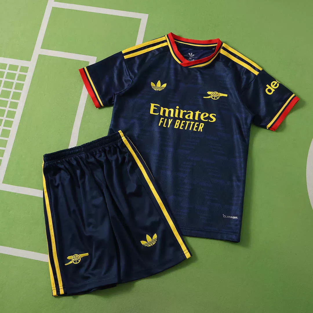 Kit Arsenal Away 26/27 Bambino Blu Navy | Kit da Calcio