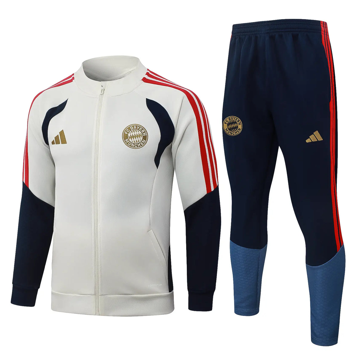 Tuta Full-zip Bayern Munich 26/27 Uomo Bianco e Blu Navy | Tuta da Calcio