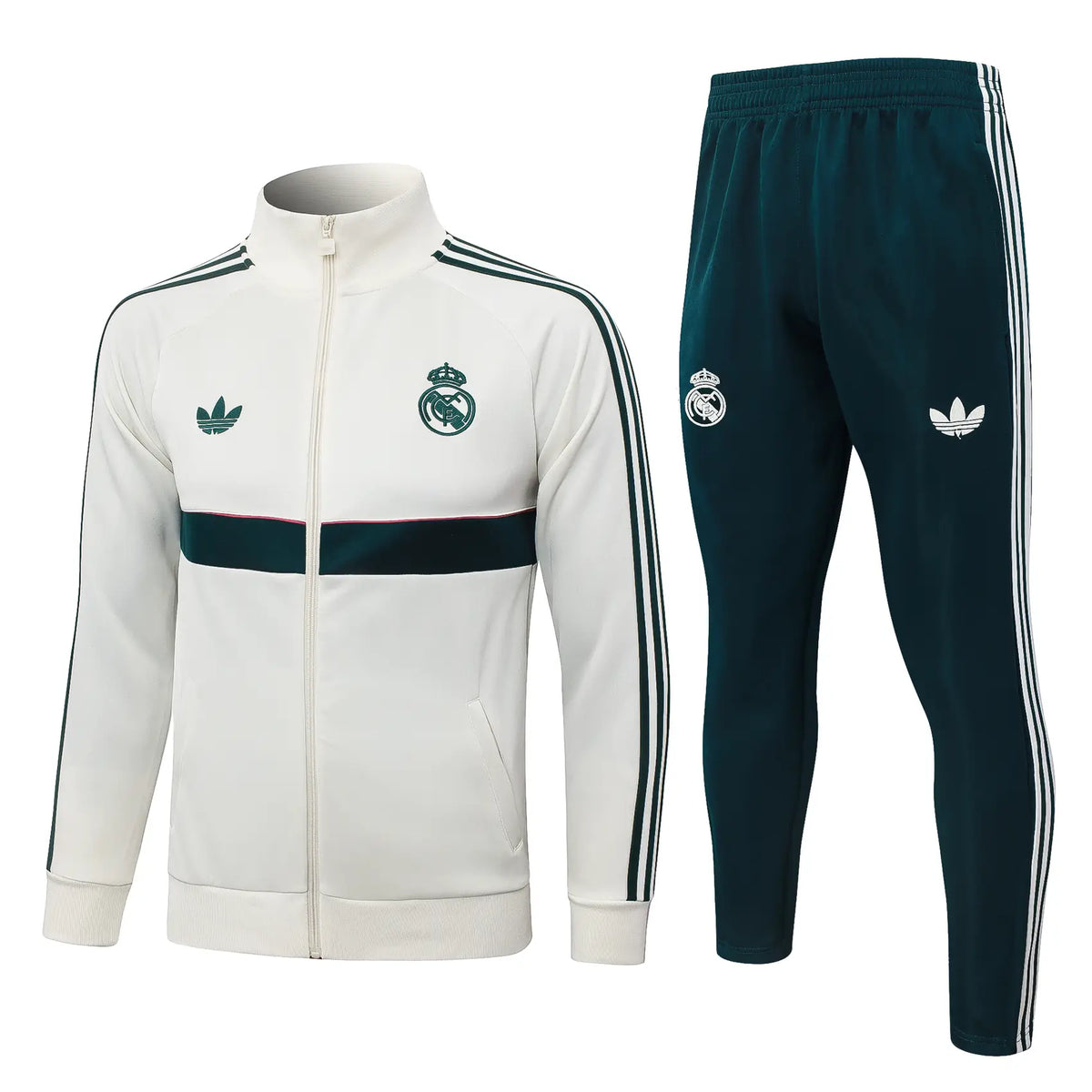 Tuta Full-zip Real Madrid 26/27 Nero Uomo Bianco e Verde | Tuta da Calcio