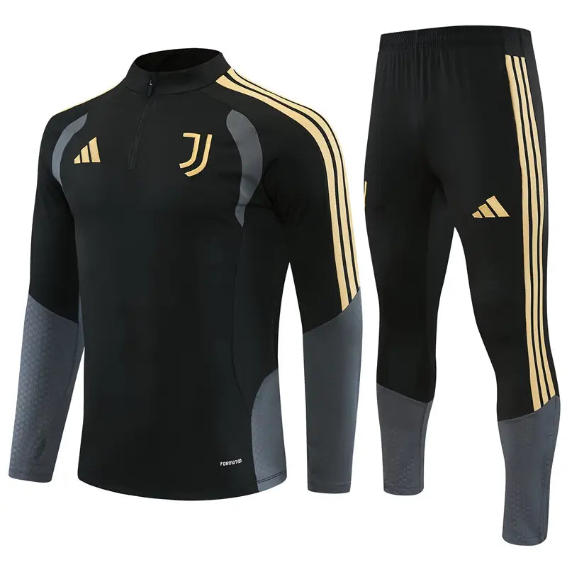 Tuta Half-zip 26/27 Uomo Nero con dettagli oro e grigio | Tuta da Calcio