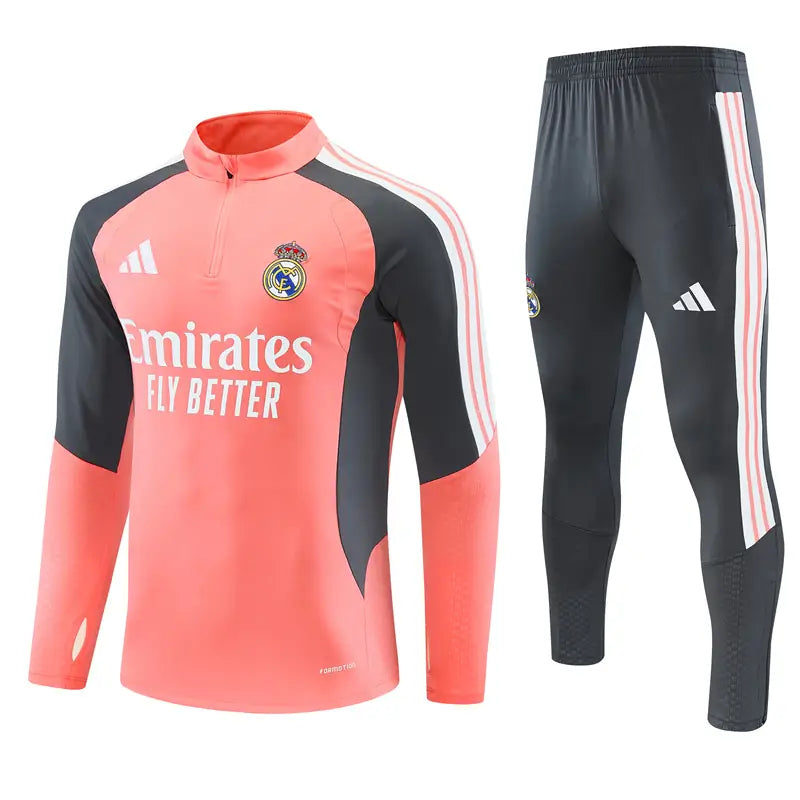 Tuta Half-zip Real Madrid 26/27 Uomo Rosa Corallo | Tuta da Calcio