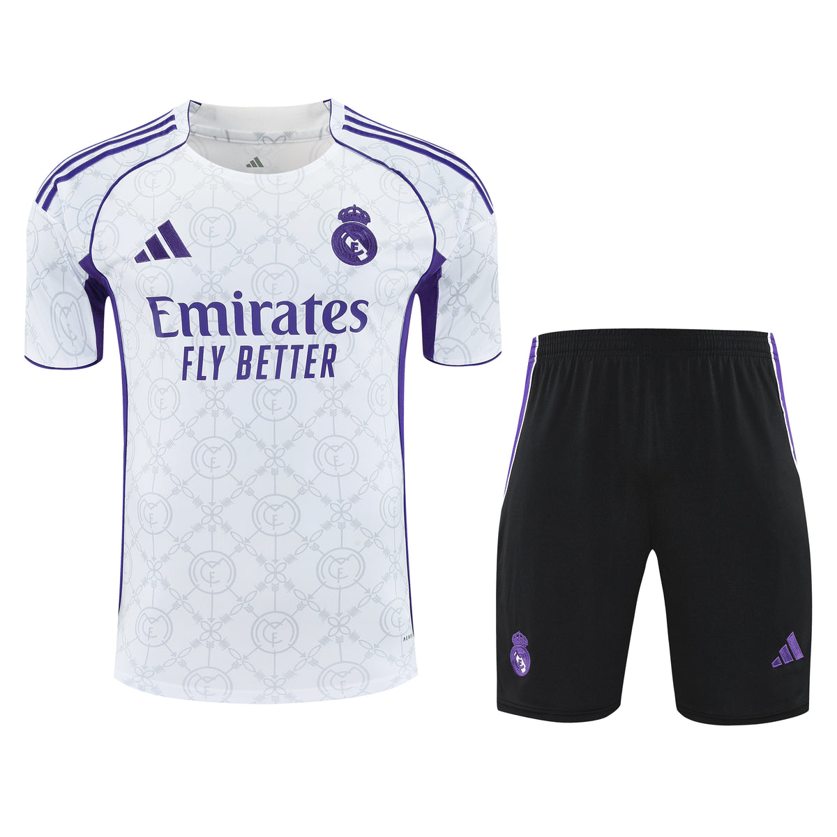Kit Shirt + Shorts Real Madrid White/Black/Purple 25/26