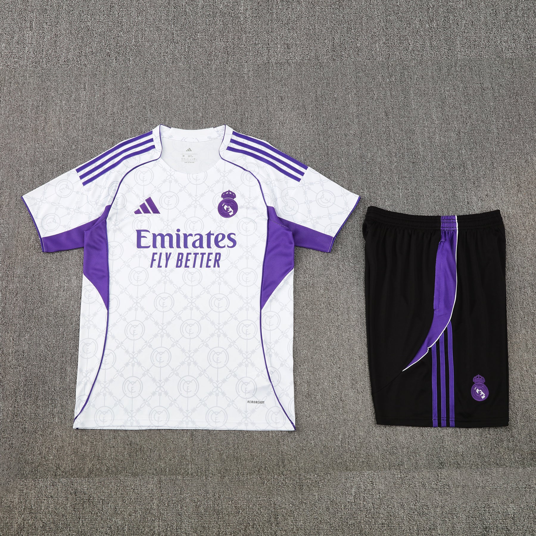 Kit Shirt + Shorts Real Madrid White/Black/Purple 25/26