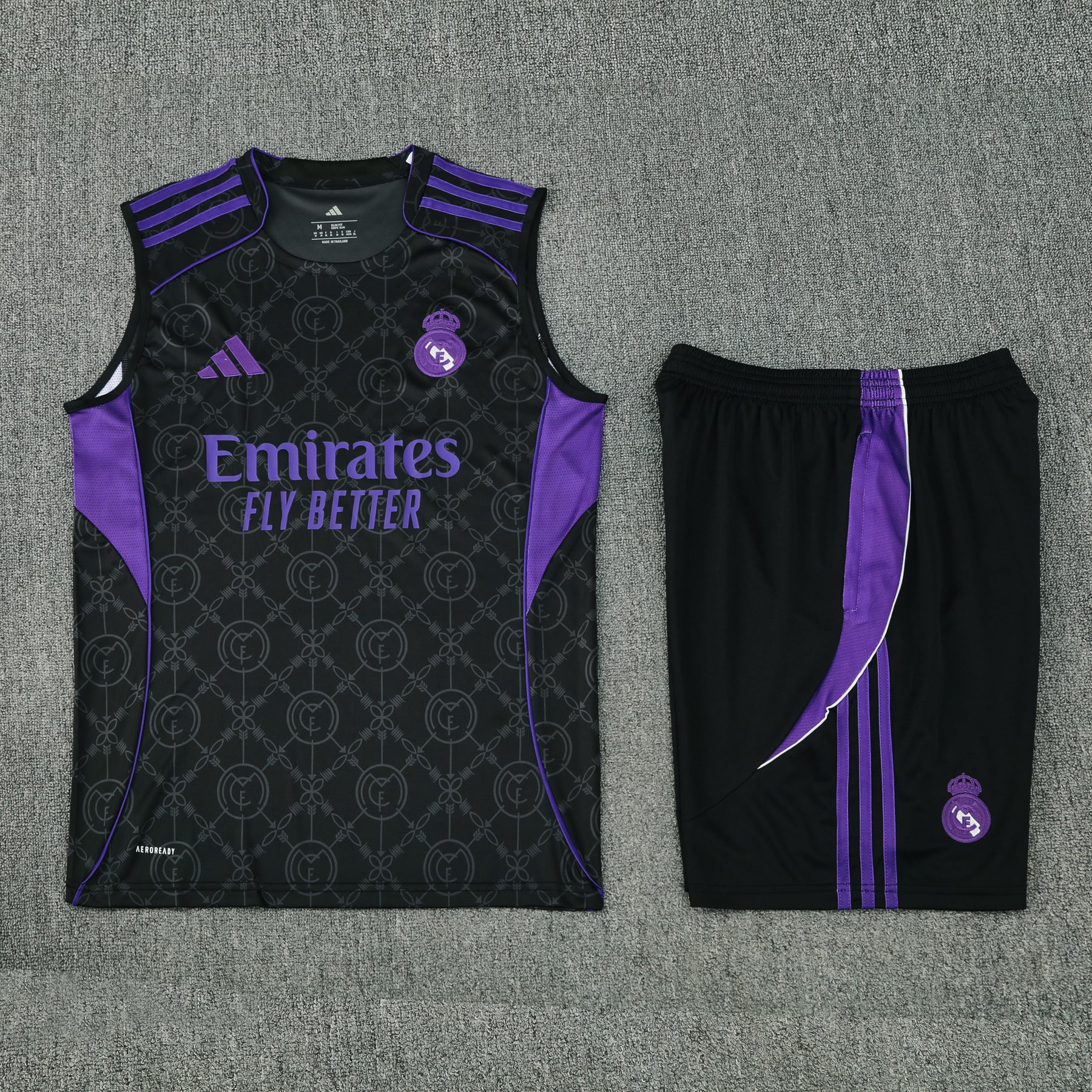 Kit Tank Top + Shorts Real Madrid Black/Purple 25/26