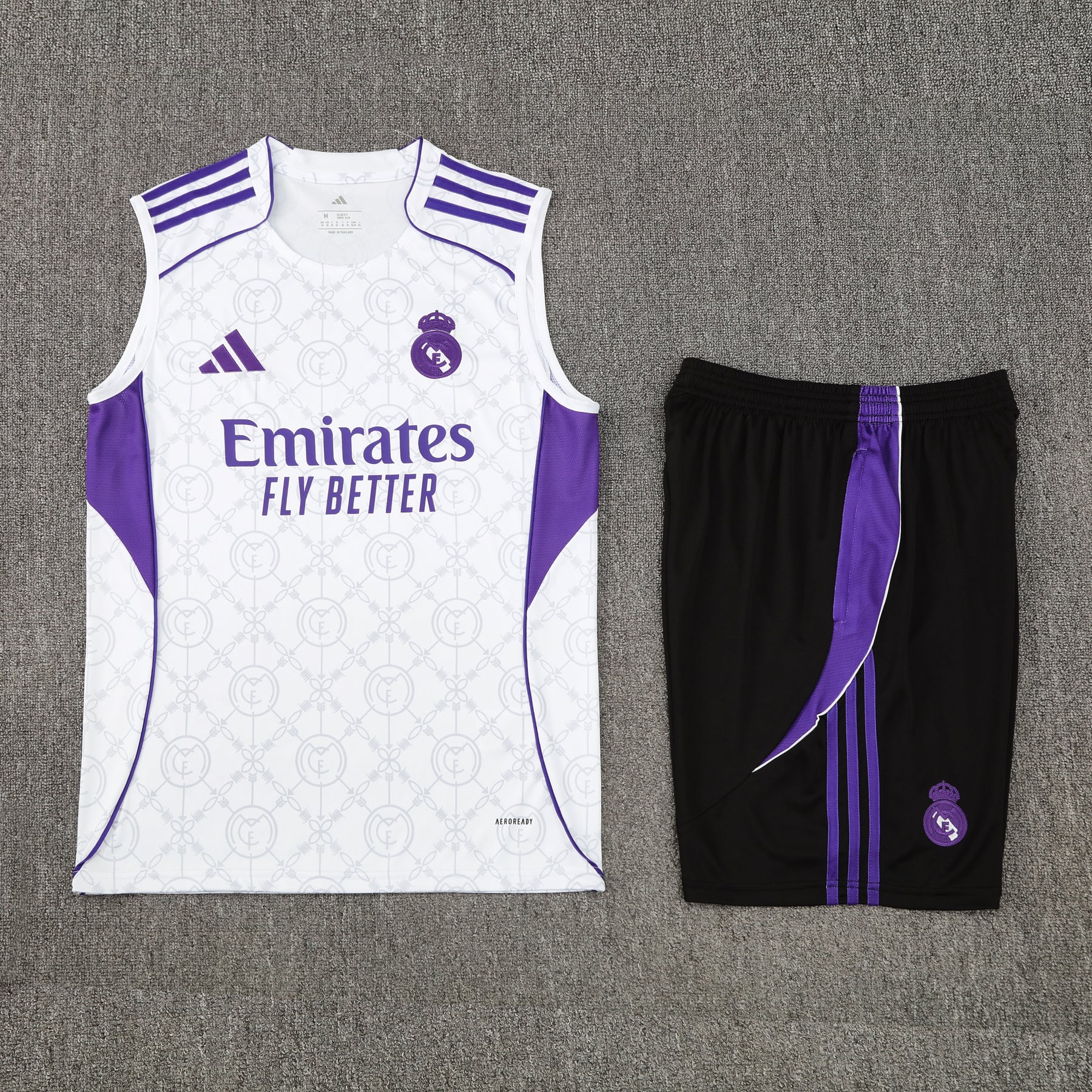 Kit Tank Top + Shorts Real Madrid White/Black/Purple 25/26