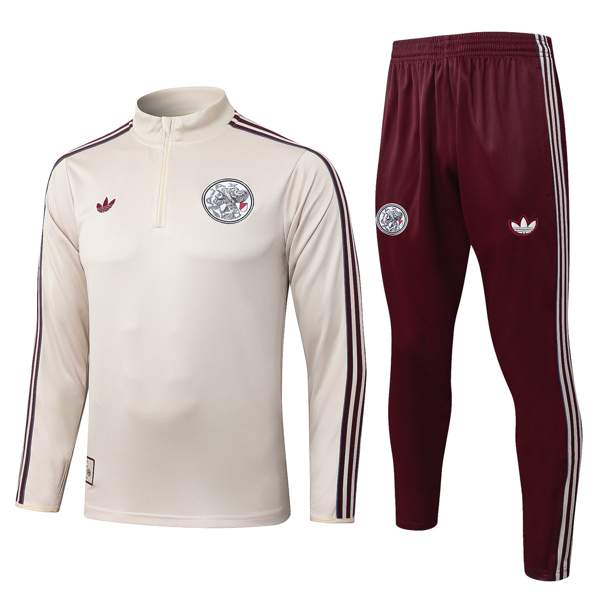 Ajax Beige/Red Tracksuit Half-Zip 25/26