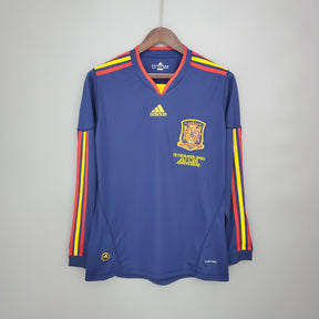 Spain Mundial Away Jersey 2010 Retro Long Sleeve