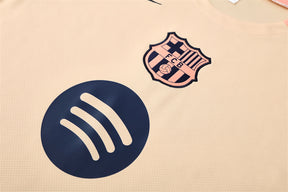 Tenue d'entraînement Barcelone (maillot et short) beige/bleu foncé taille 25/26
