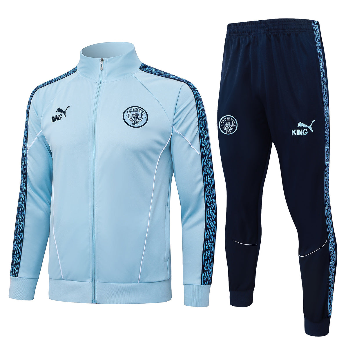 Manchester City Light/Dark Blue Tracksuit Full-Zip 25/26