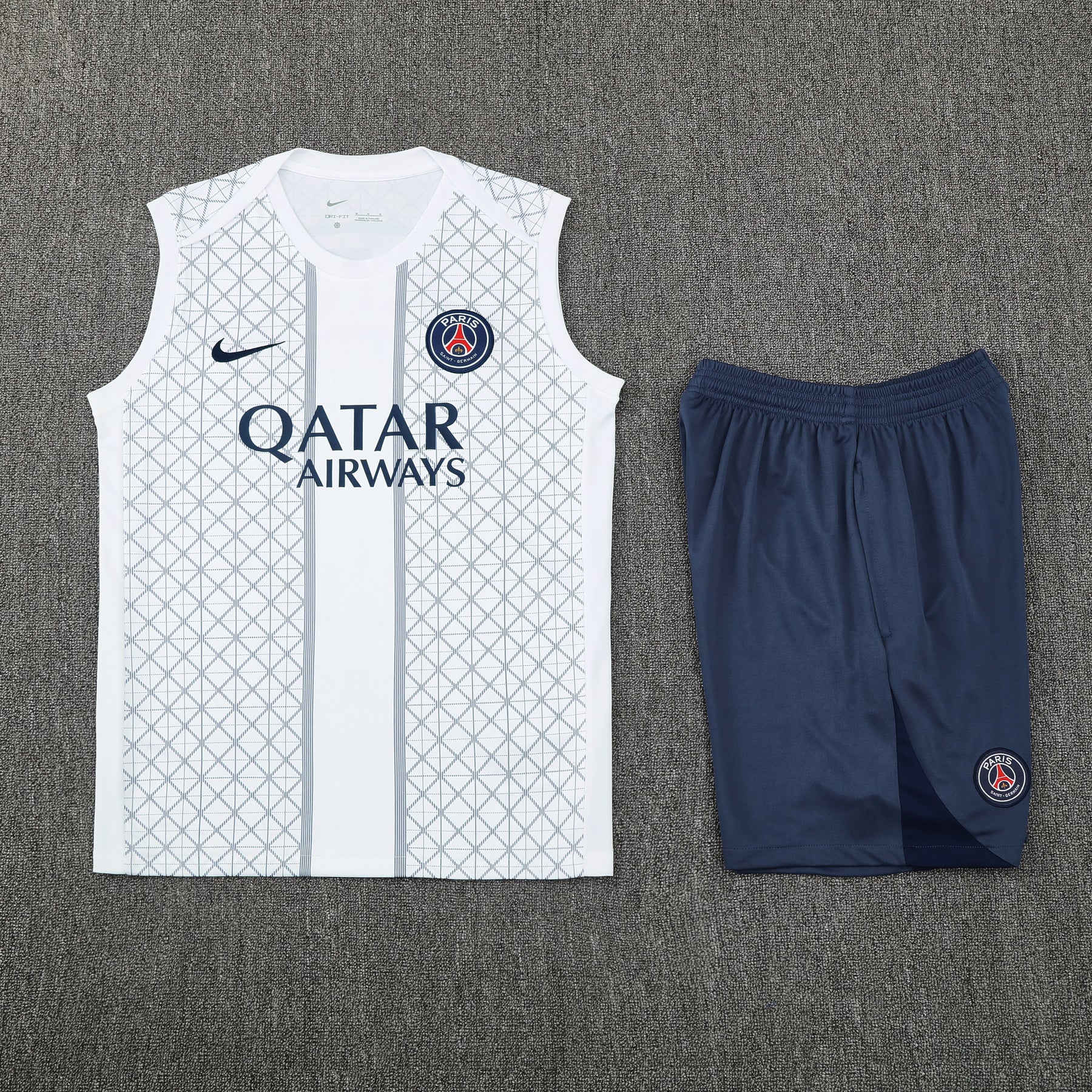 Kit Tank Top + Shorts Paris White/Blue 25/26