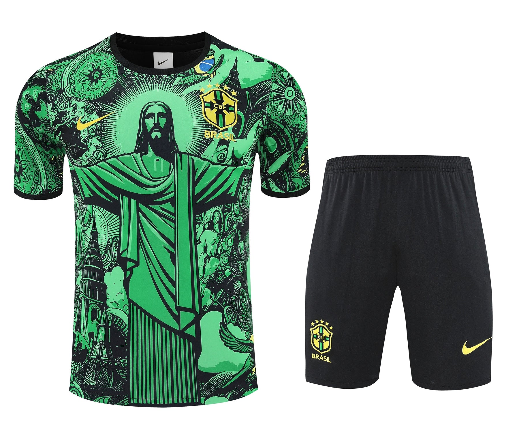 Kit Shirt + Shorts Brazil Christ the Redeemer Green Training 25/26