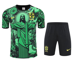 Kit Shirt + Shorts Brazil Christ the Redeemer Green Training 25/26