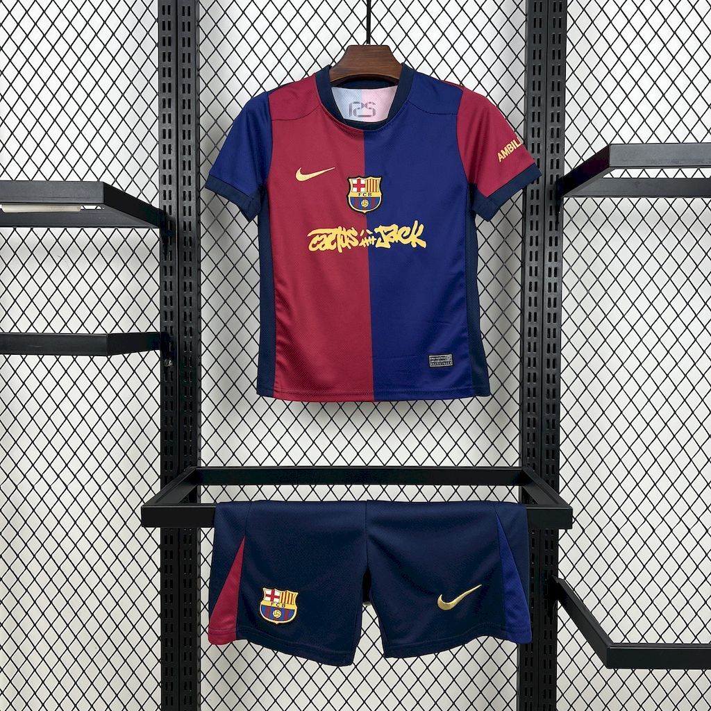 Barcelona x Travis Scott Home 24/25 Kit Kids