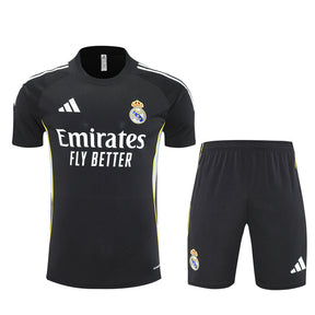 Tenue d'entraînement noire du Real Madrid (maillot et short) 25/26