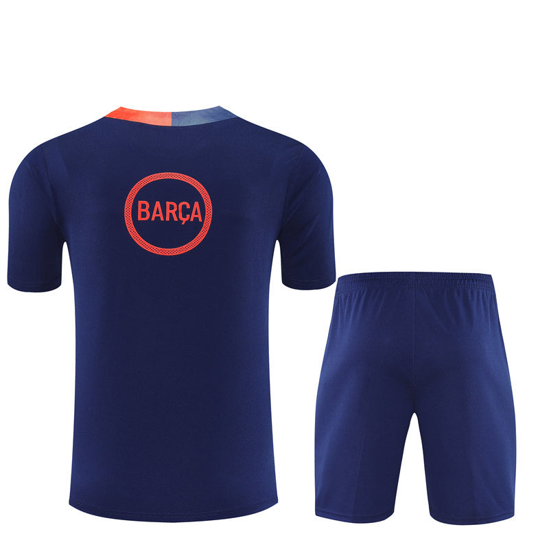 Kit Shirt + Shorts Barcelona Dark Blue/Orange 25/26