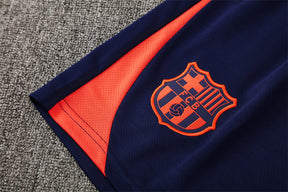 Tenue maillot + short Barcelone bleu foncé/orange 25/26