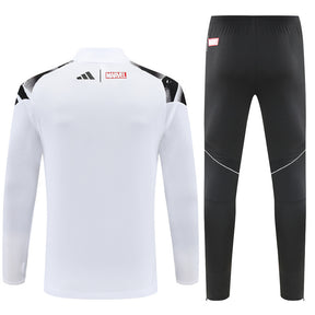 Real Madrid White/Black Tracksuit Half-Zip 25/26