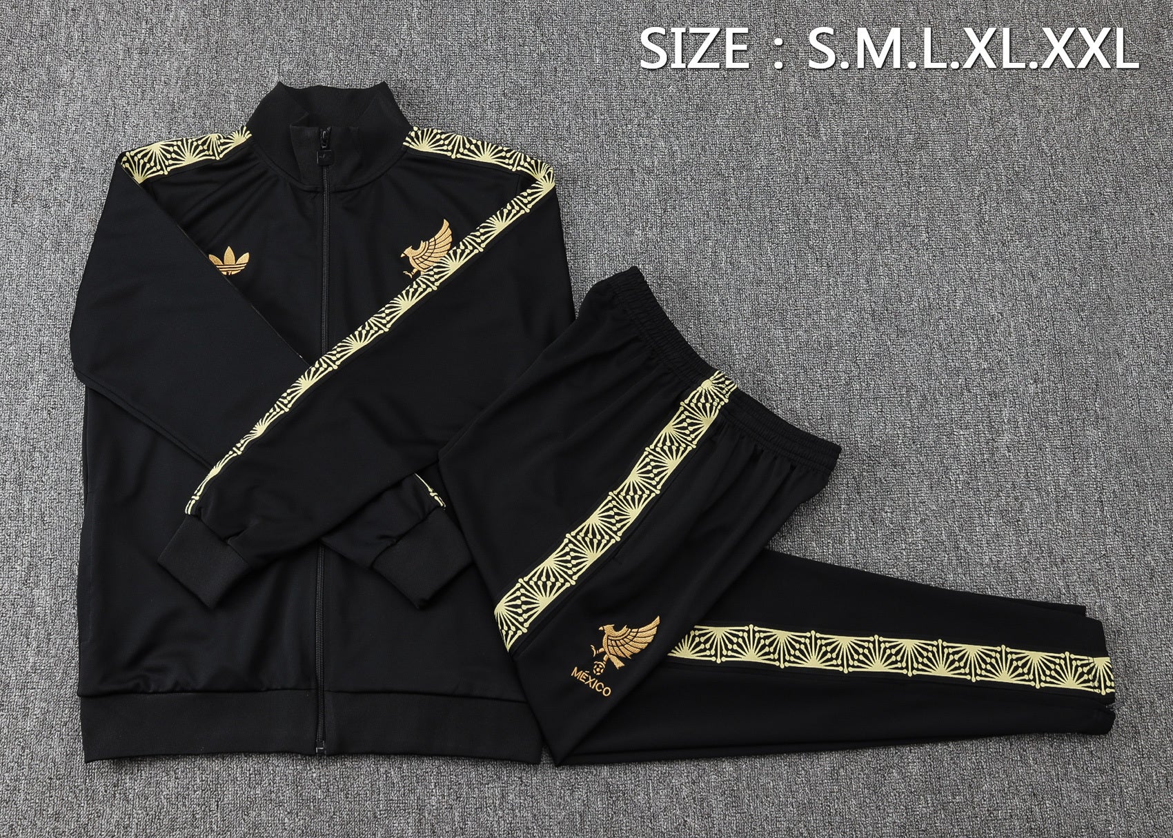 Mexico Black/Gold Tracksuit Full-Zip 25/26