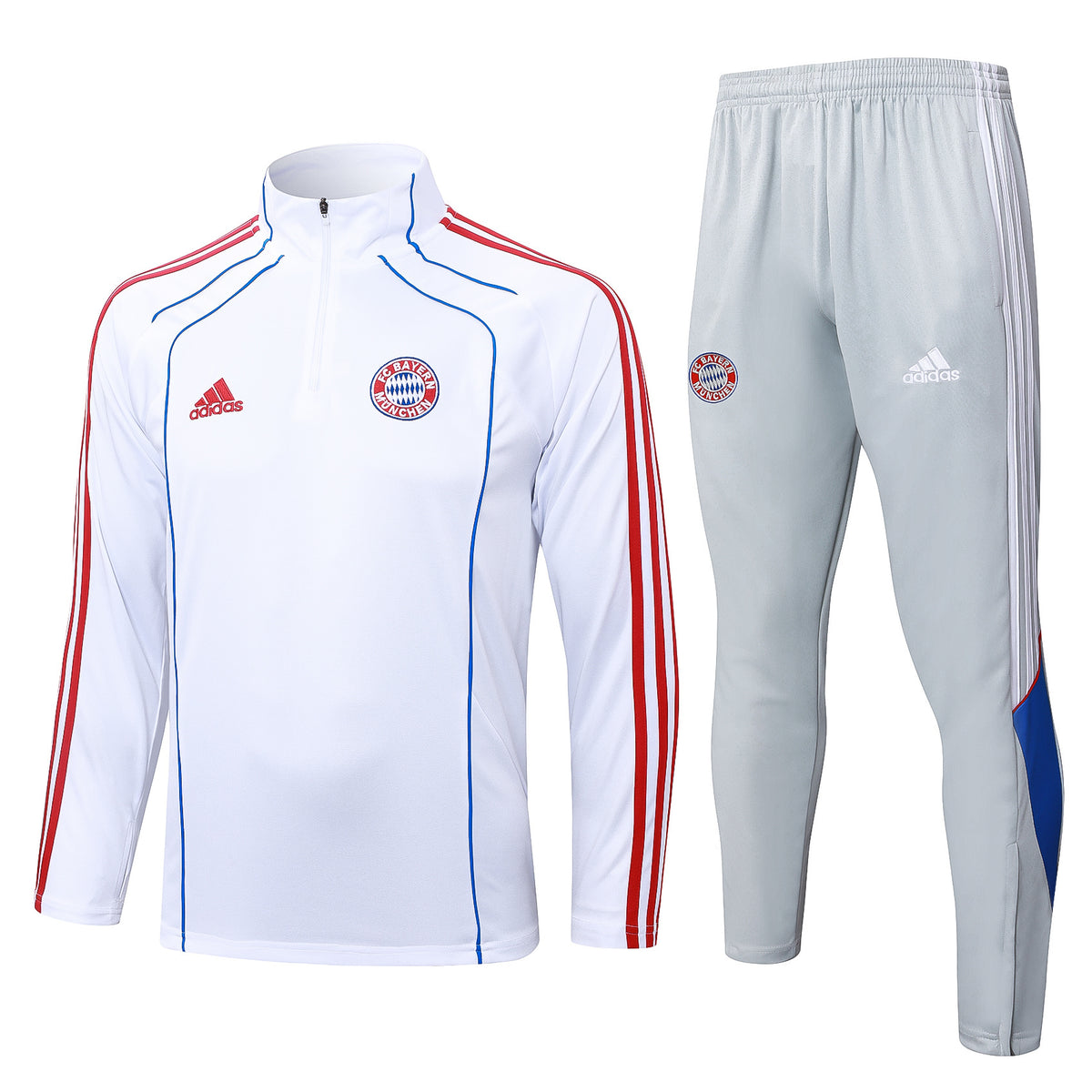 Bayern White/Gray Tracksuit Half-Zip 25/26