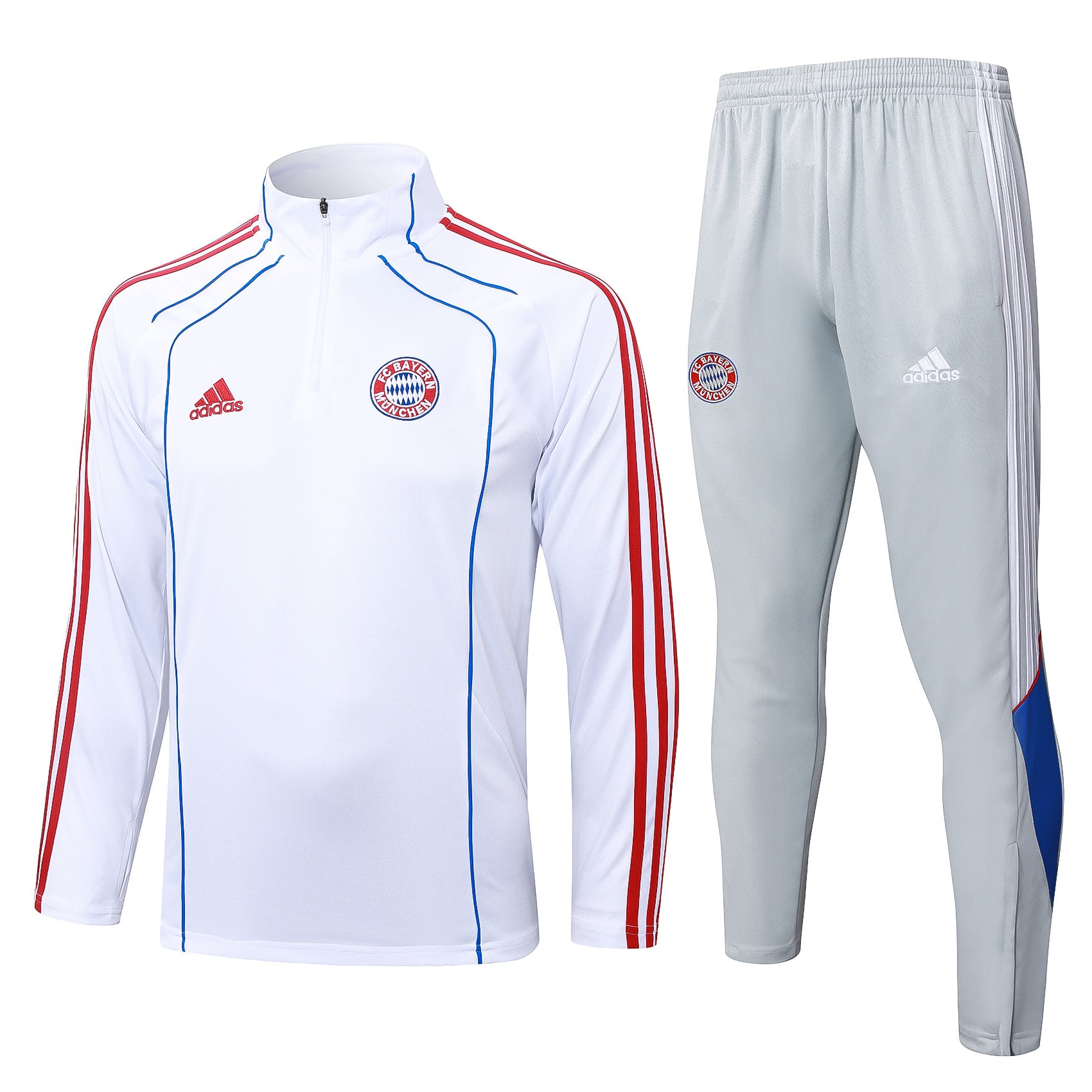 Bayern White/Gray Tracksuit Half-Zip 25/26