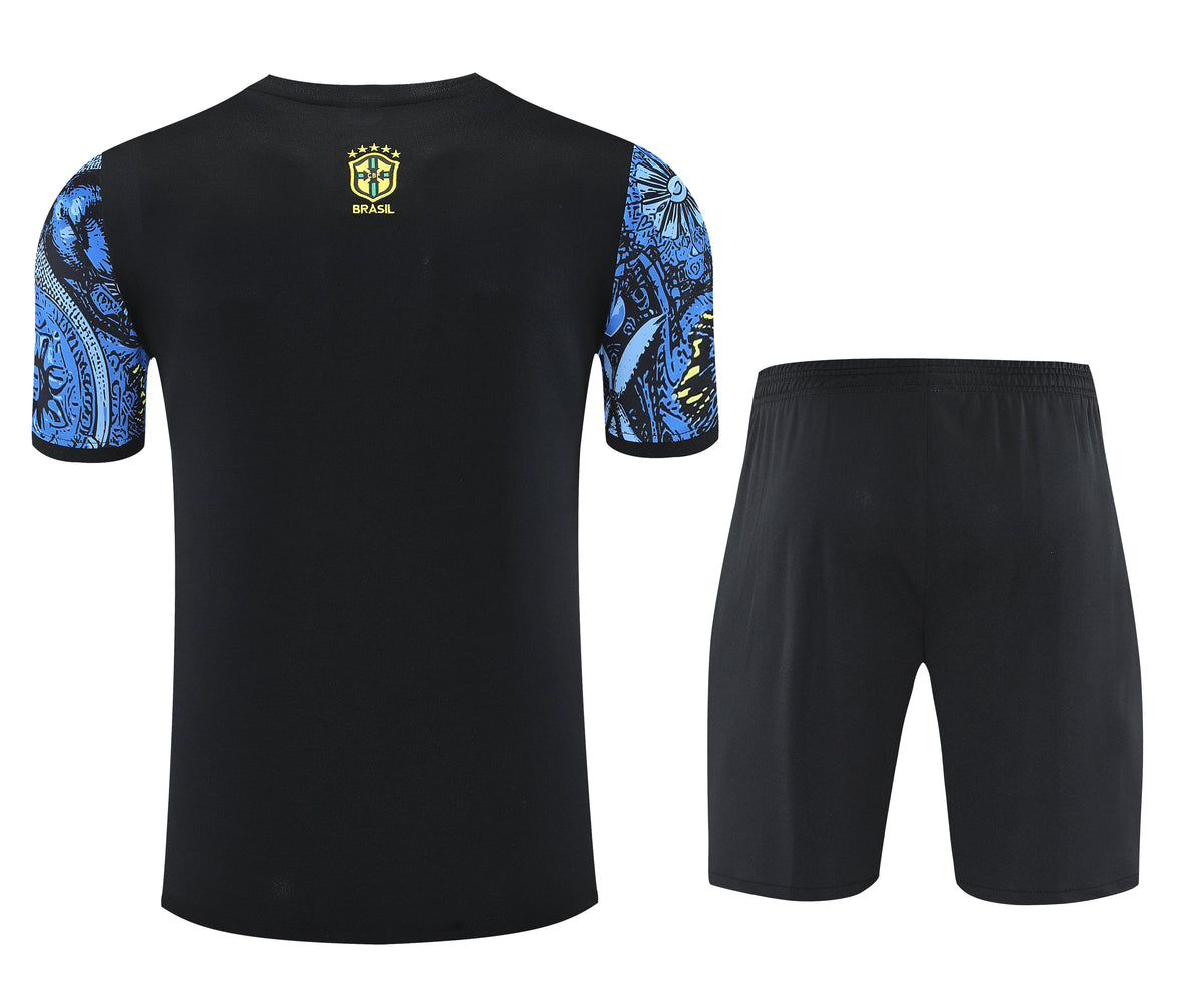 Tenue maillot + short Brésil Christ le Rédempteur Bleu Entraînement 25/26