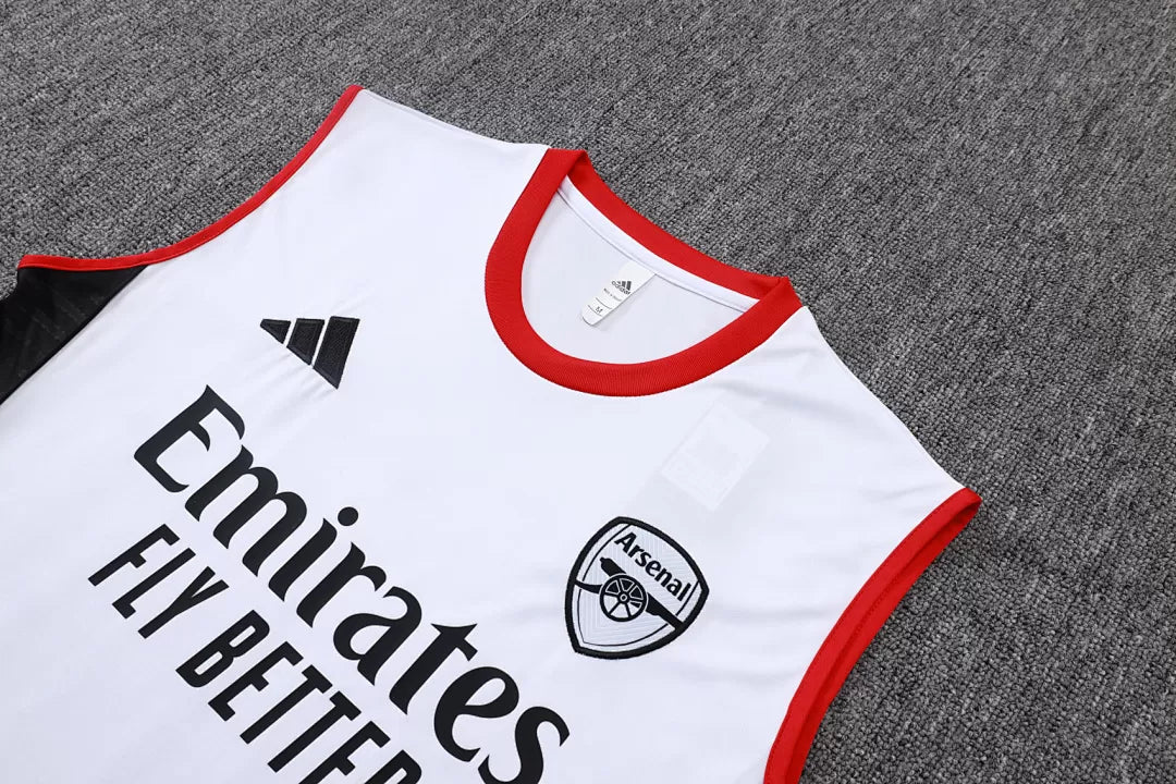Completino Canottiera Arsenal 2025/26 Uomo Bianco | Kit Allenamento