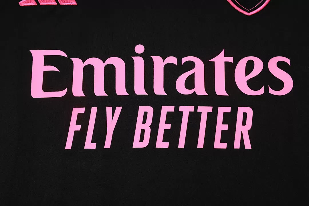 Completino Canottiera Arsenal 2025/26 Uomo Nero Rosa | Kit Allenamento