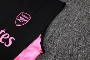 Completino Canottiera Arsenal 2025/26 Uomo Nero Rosa | Kit Allenamento
