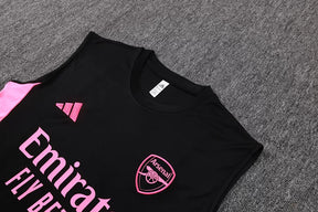 Completino Canottiera Arsenal 2025/26 Uomo Nero Rosa | Kit Allenamento