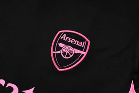 Completino Canottiera Arsenal 2025/26 Uomo Nero Rosa | Kit Allenamento