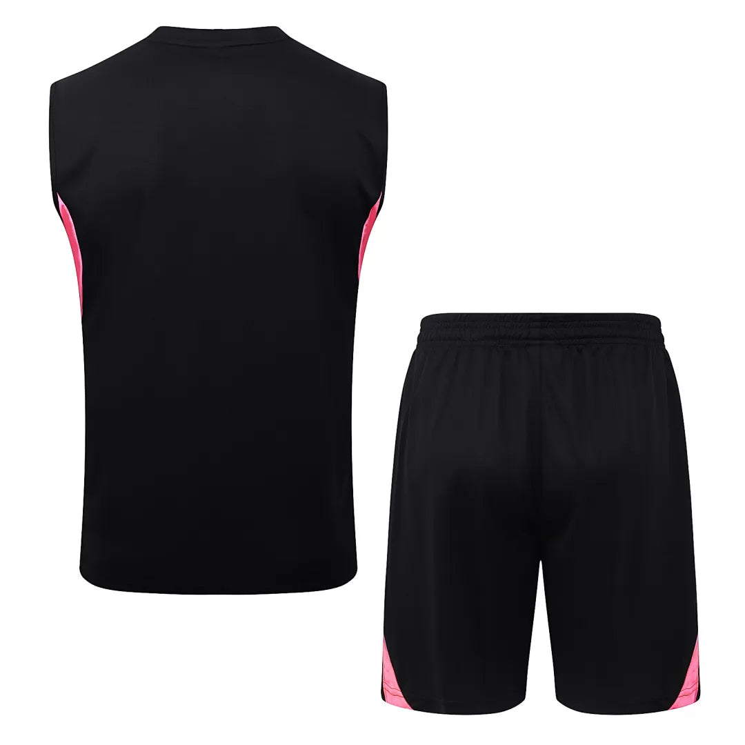 Completino Canottiera Arsenal 2025/26 Uomo Nero Rosa | Kit Allenamento